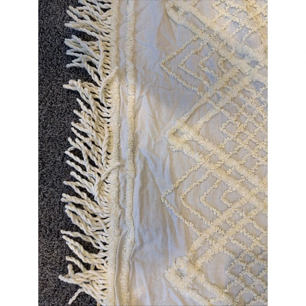 Vtg‎ Cabin Crafts Needletuft Original Chenille Twin Bedspread 80X108 Lt Yellow